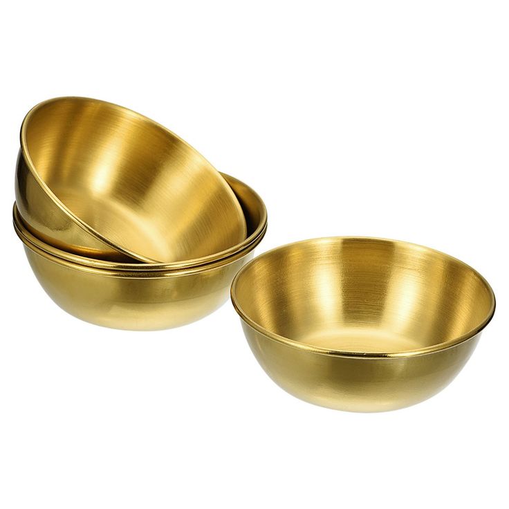 Mini Bowl Dorado de Acero Inoxidable - set de 4 unidades