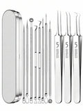 Set Sacacomedones Profesional 11 Piezas en Acero Inoxidable